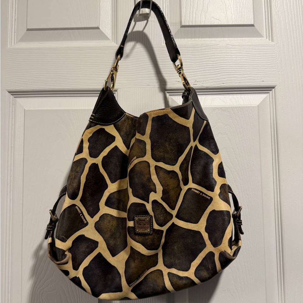 Dooney & Bourke Giraffe Print Hobo Bag - Black and Brown